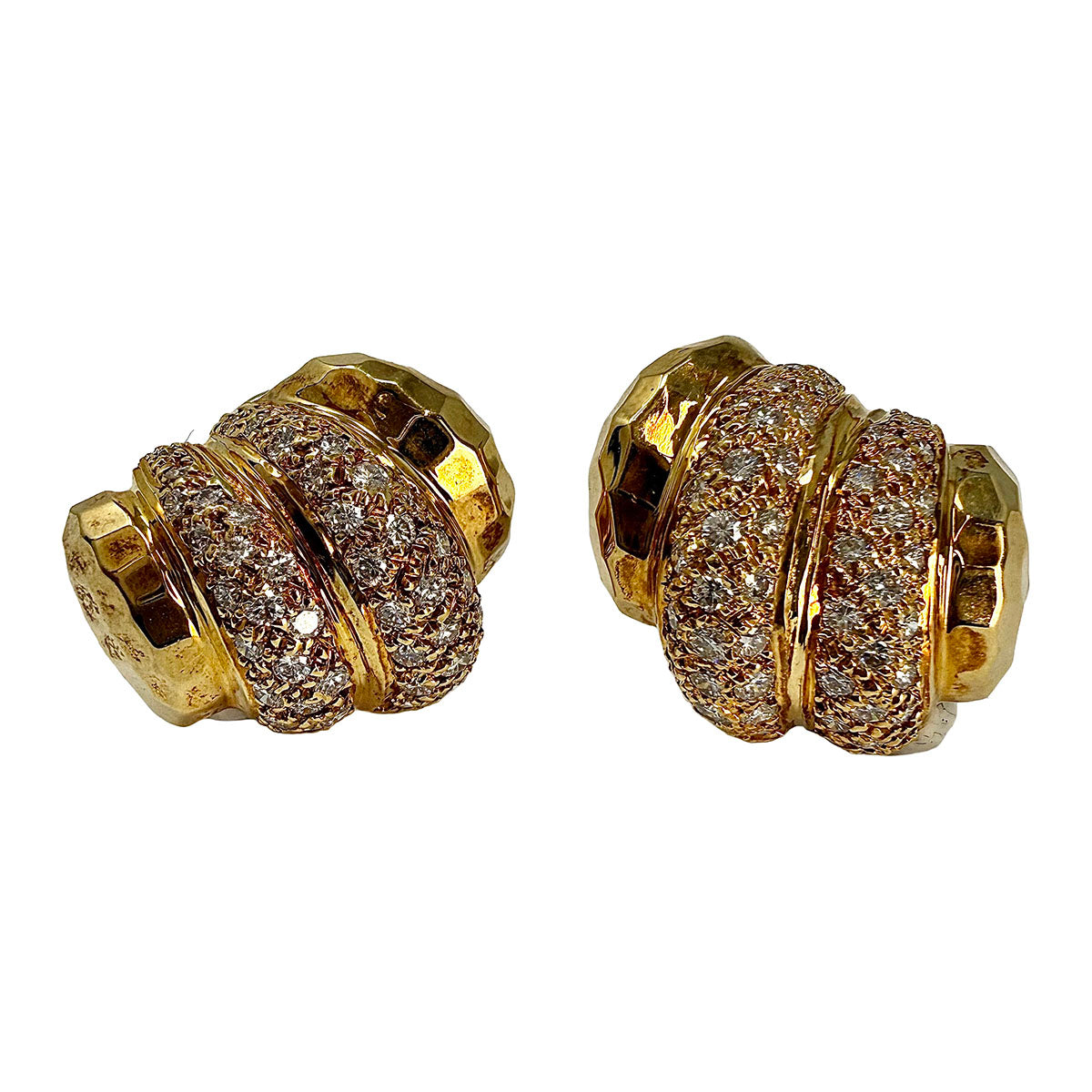 Prashnik 18K Gold Earrings with 104 Diamonds