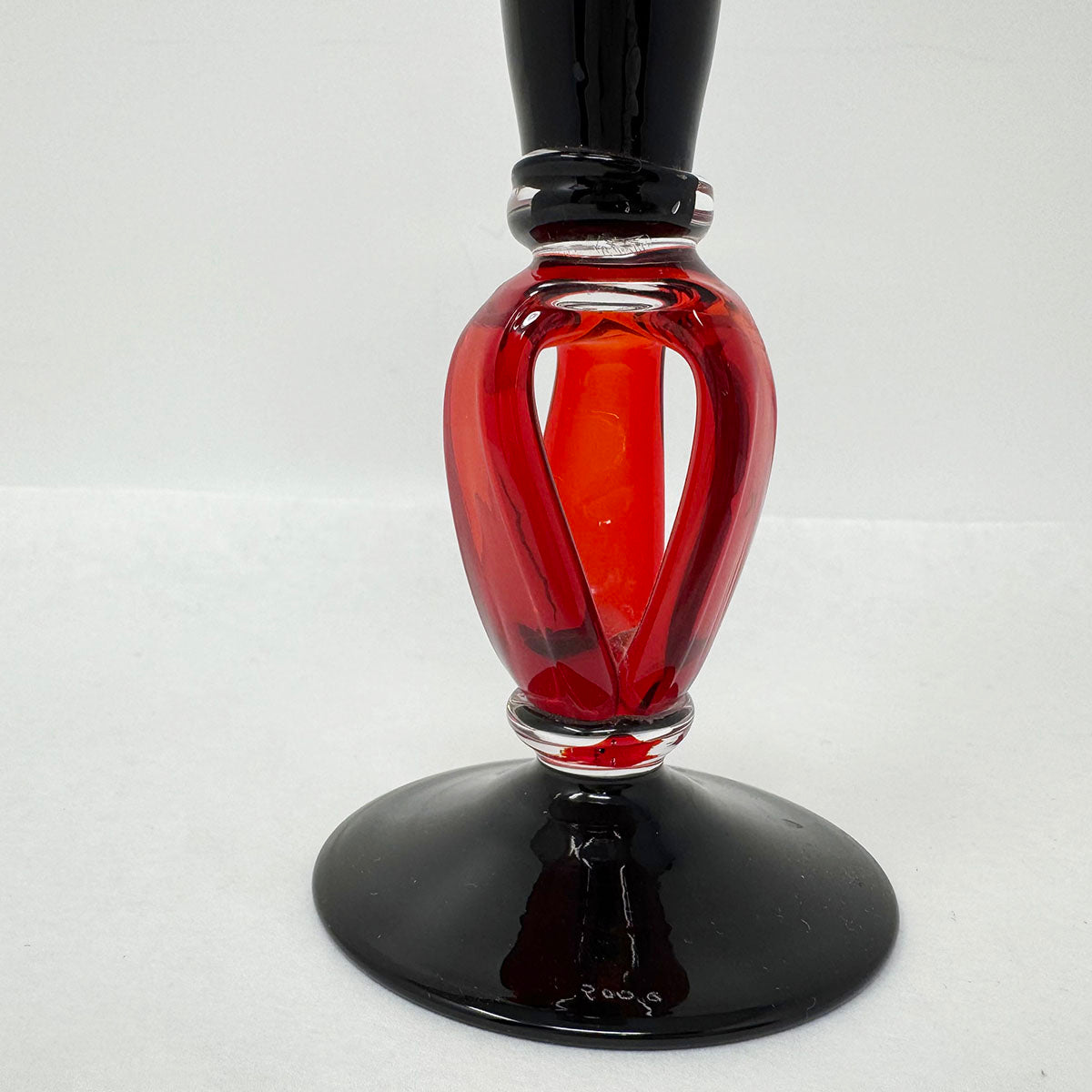 Art Glass Champagne Flute, Signed