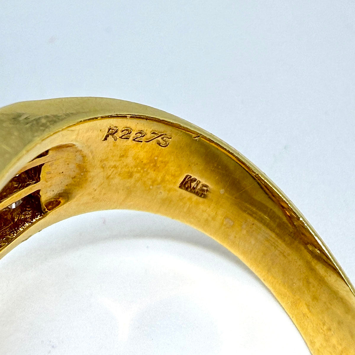 18K Gold Ring  with 42 Square Cut Diamonds