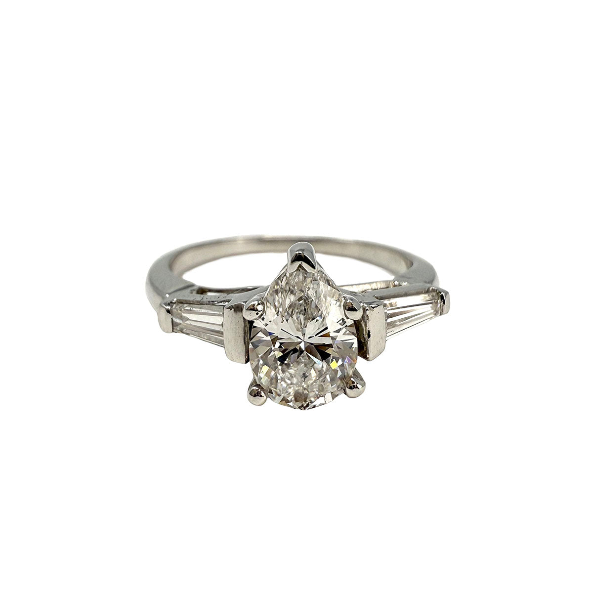 Platinum Ring with 1.06ct Pear Shaped Diamond