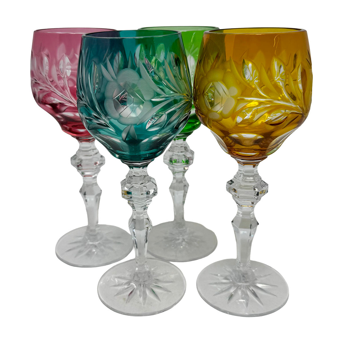 Set of 4 Tall Hock Wine Glasses