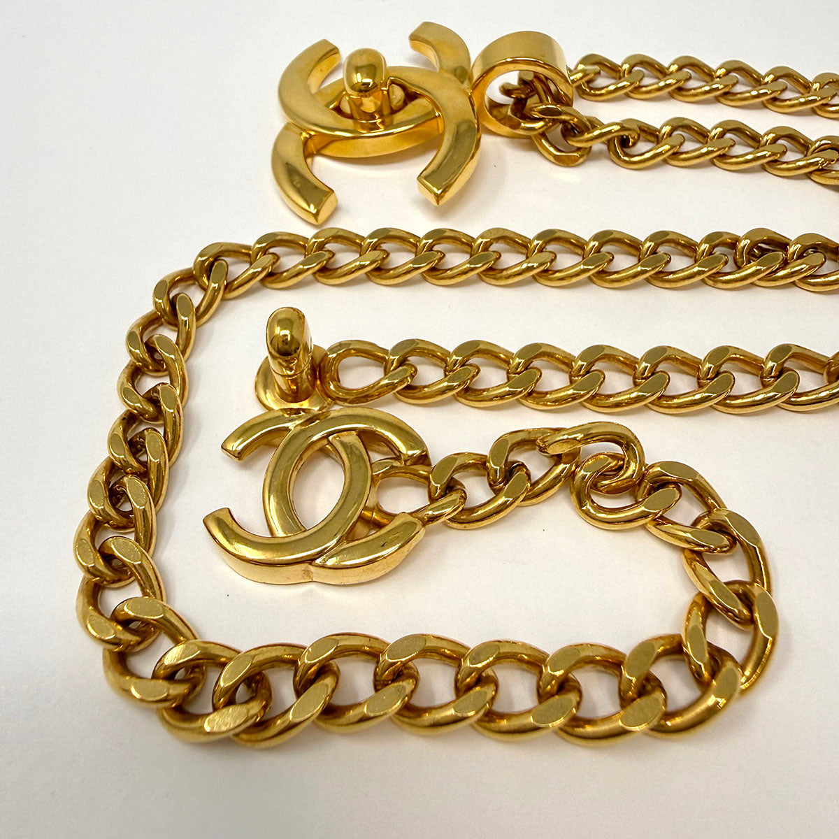 Chanel Vintage Turnlock CC Mark Necklace