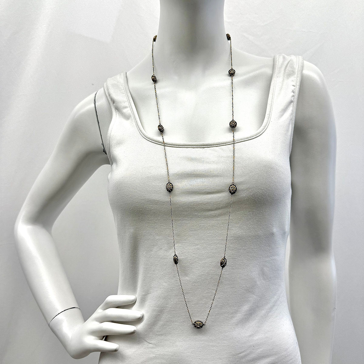 Gurhan 22K Gold and Anodized Silver Necklace with 88 Diamond