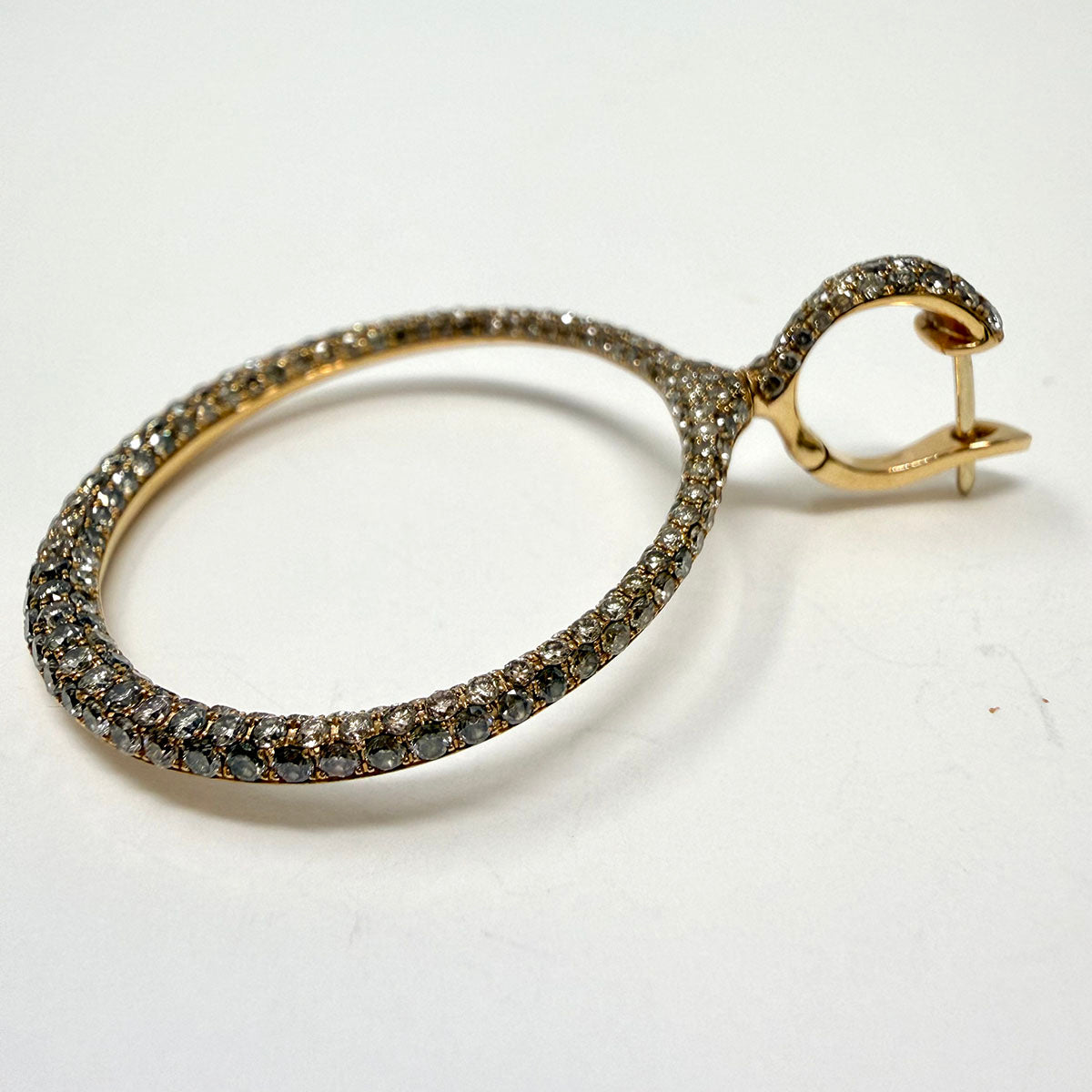 Stenzhorn 18K Rose Gold Hoop Earrings with 440 Full Cut Diamonds