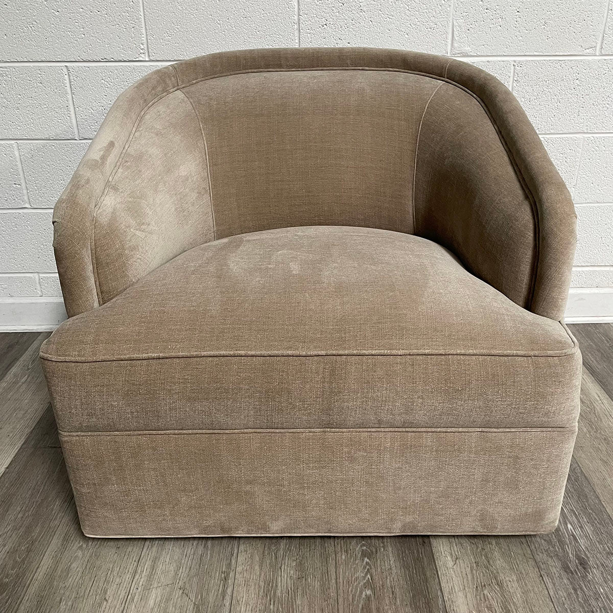 Upholstered Barrel-back Swivel Chair