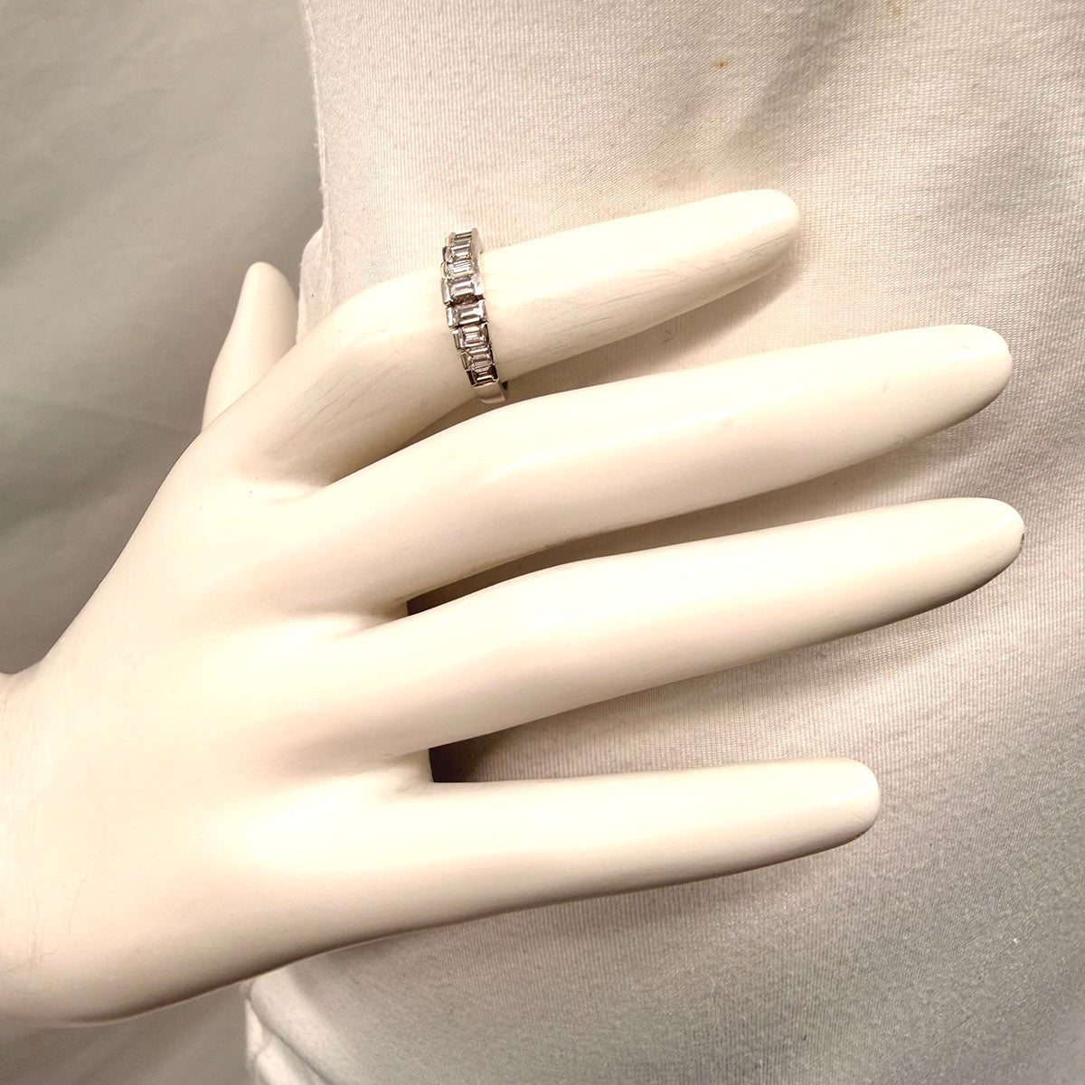 Platinum Ring with 9 Baguette Diamonds