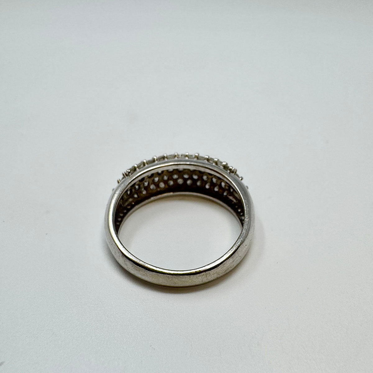 14K White Gold 5 Row Diamond Ring