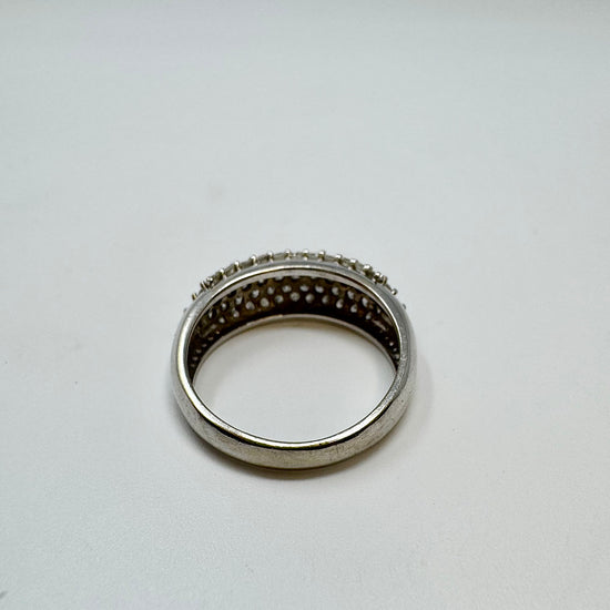 14K White Gold 5 Row Diamond Ring