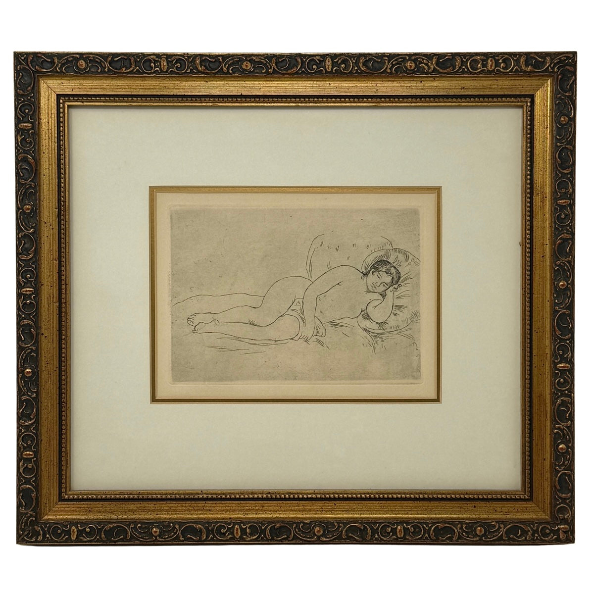 Renoir Etching " Femme Nue Couchee" Restrike