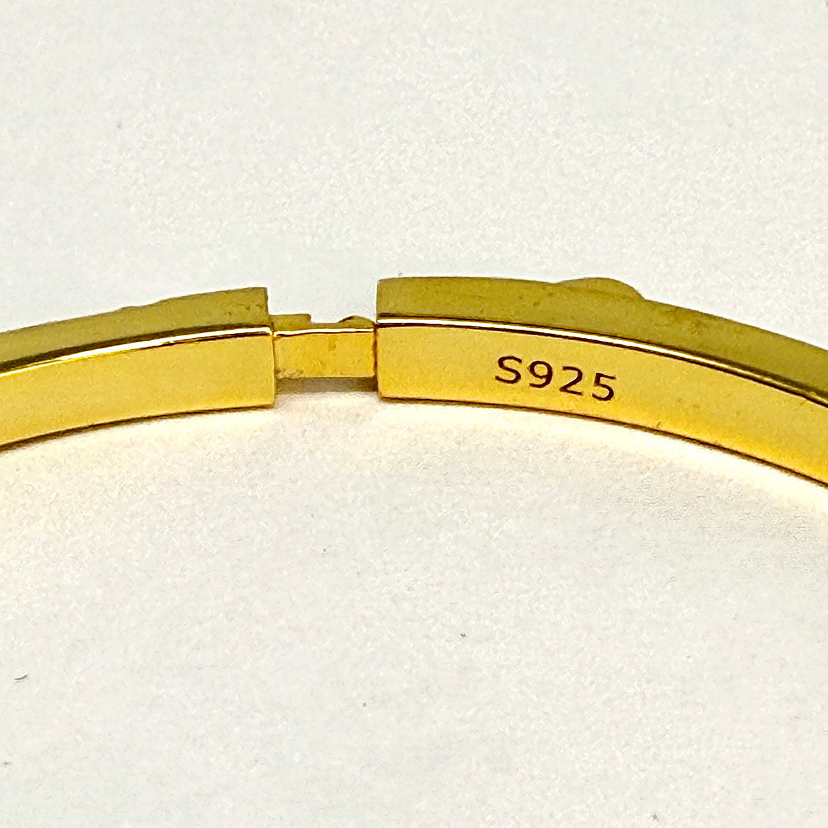Vermeil Hinged Bracelet with CZ