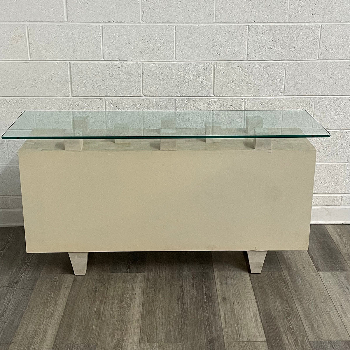 Glass Top Console with Sculptural base