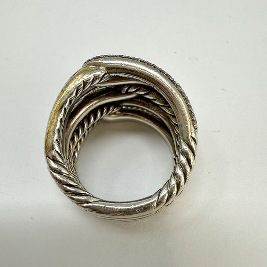 David Yurman Diamond Labyrinth Triple Loop Ring