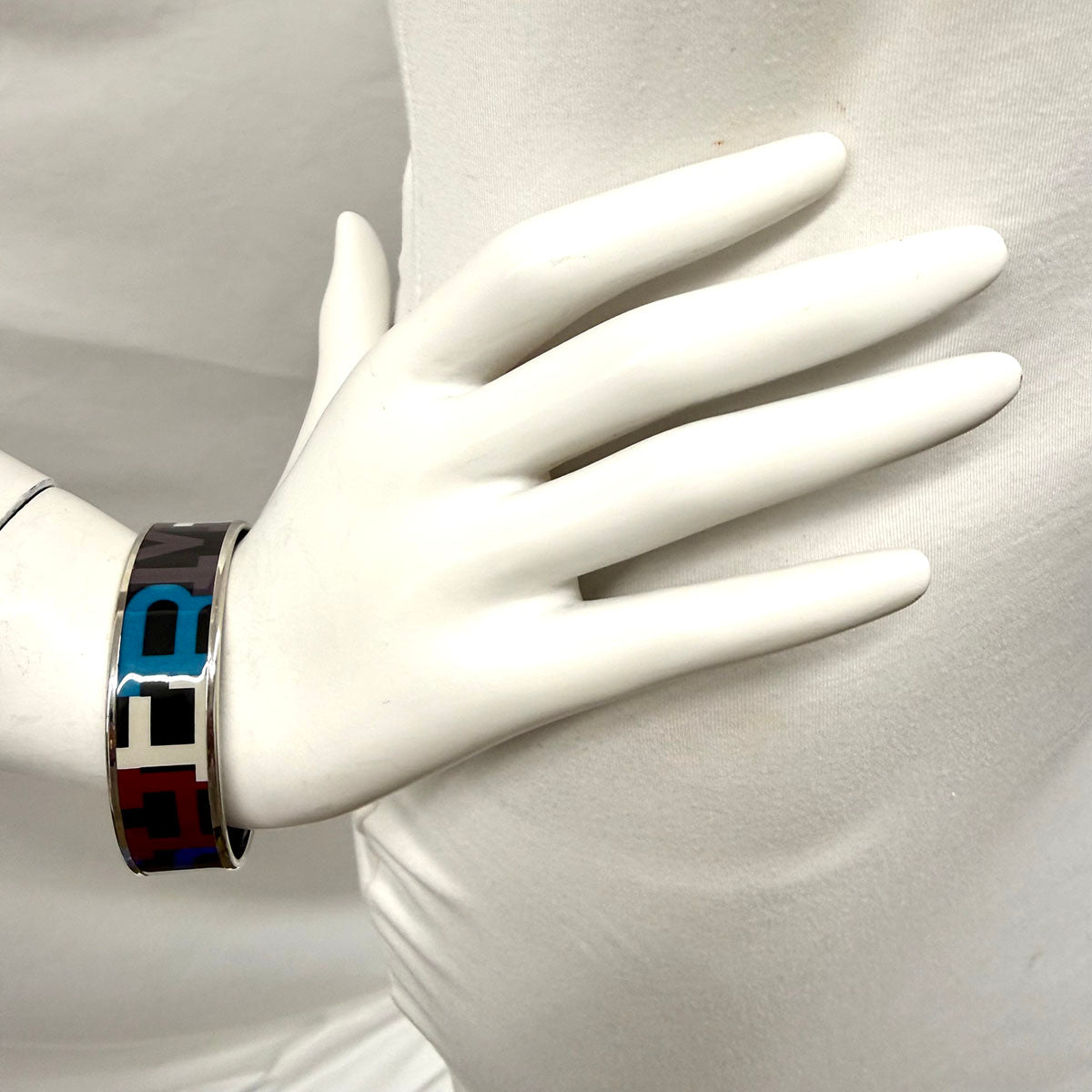 Hermes Wide Enamel Bangle Bracelet