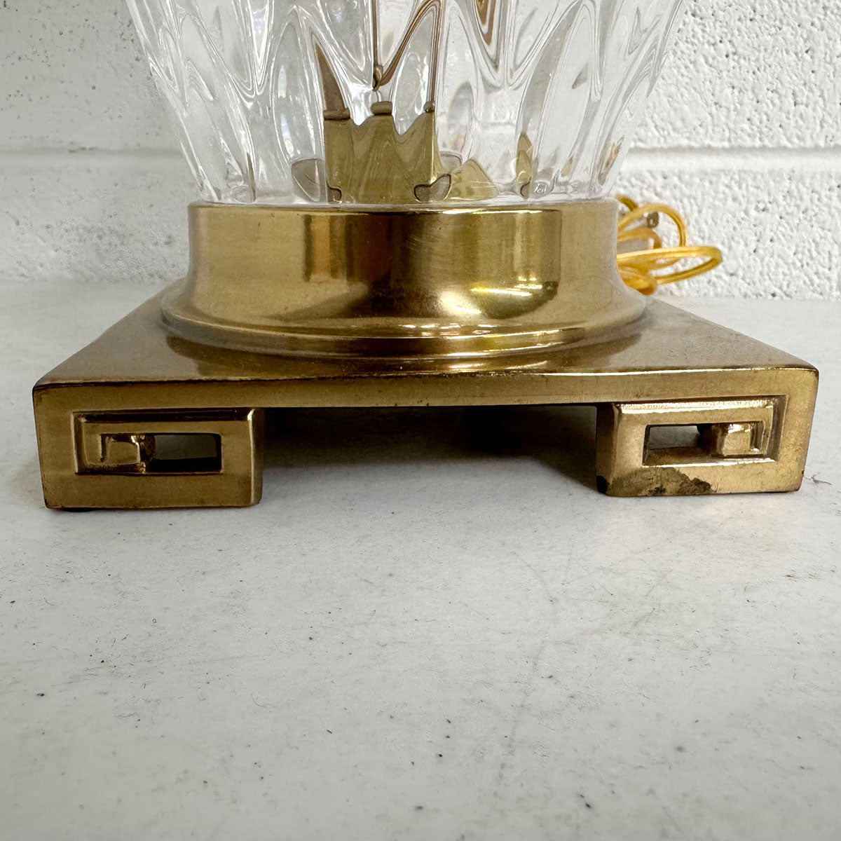 Crystal Lamp with Brass Base