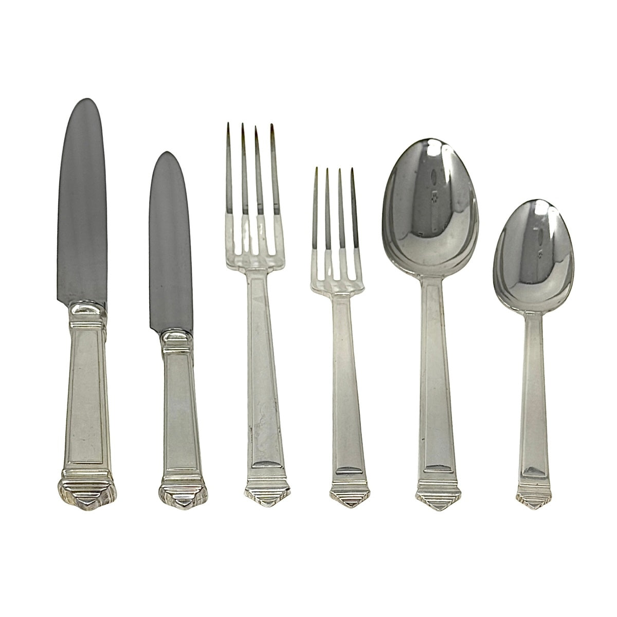 Argenterie Greggio Sterling Silver Flatware Set 6-Pc Plc Setting for 8 + Box