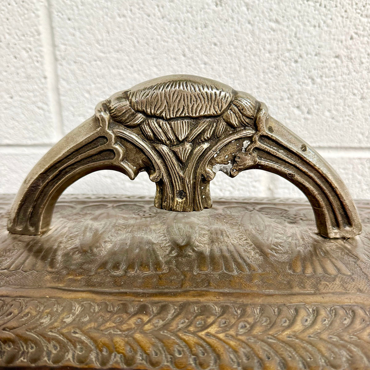 Large Etched Metal Box with Lid