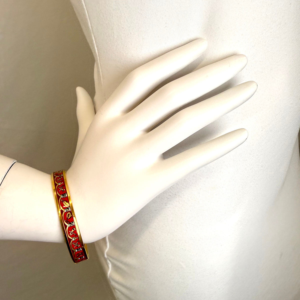 Hermes Narrow Enamel Bangle Bracelet