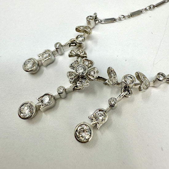 K. Goldschmidt 14K White Gold Necklace with 27 Diamonds