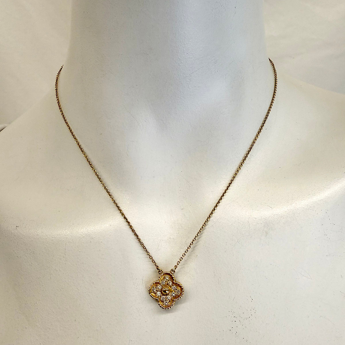 Van Cleef & Arpels Vintage Alhambra Diamond Pendant Necklace