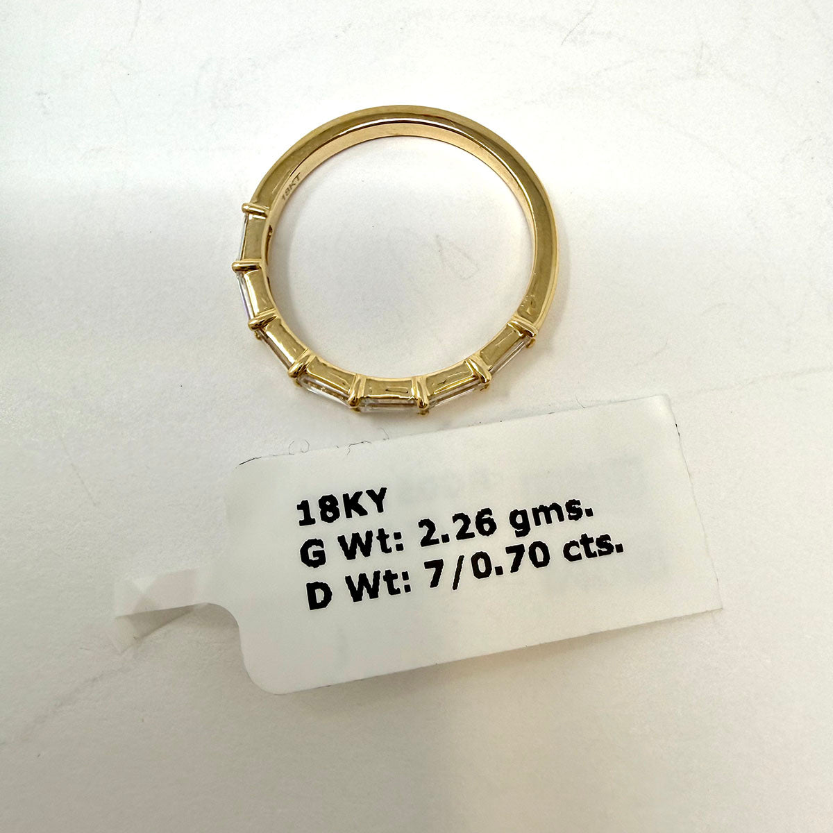 14K Gold Ring with Lab Grown Baguette Diamond