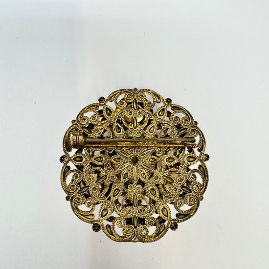 Vintage West German Filigree Brooch Pin
