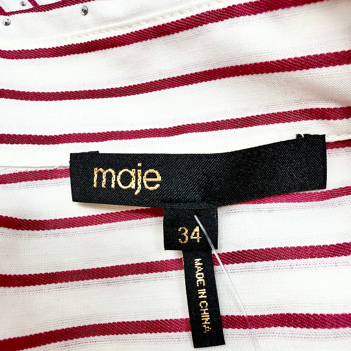 Maje Striped Midi Shirt Dress with Sparkle