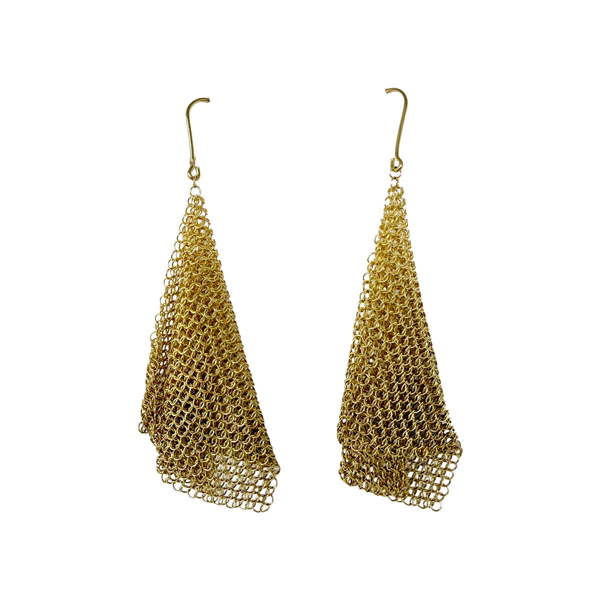 Tiffany & Co. 18K Gold Mesh Scarf Earrings