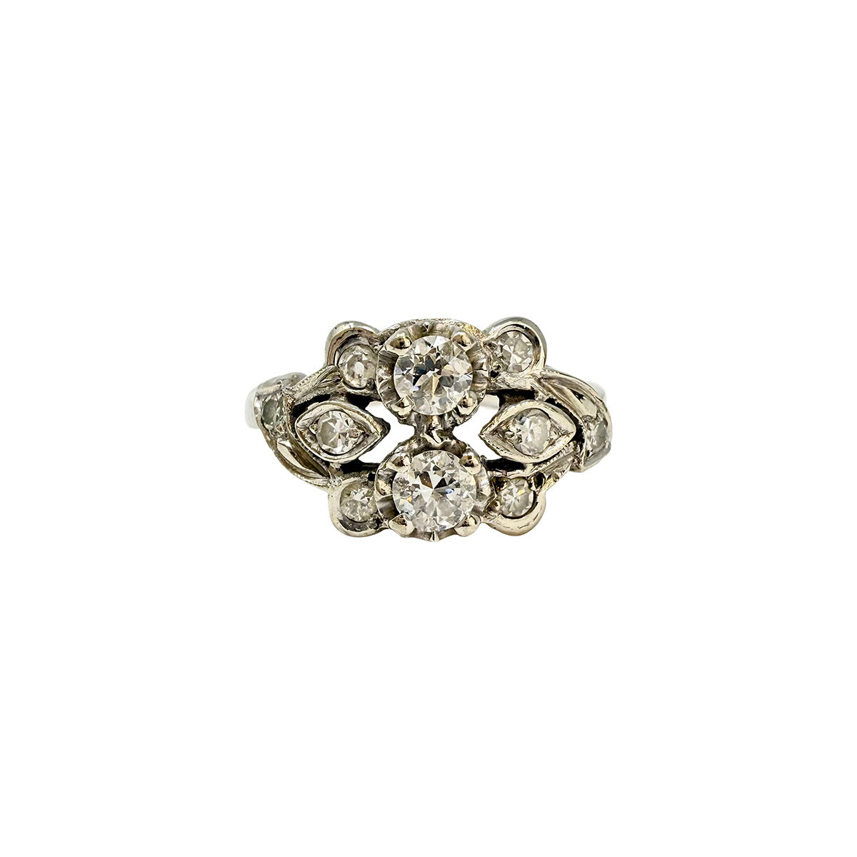 Vintage 14K White Gold with Diamonds