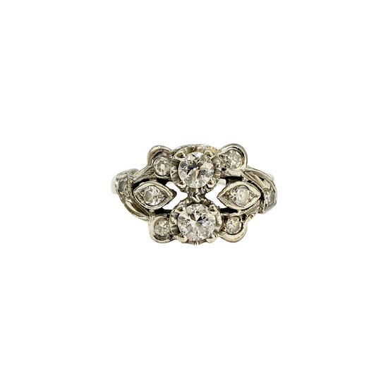 Vintage 14K White Gold with Diamonds