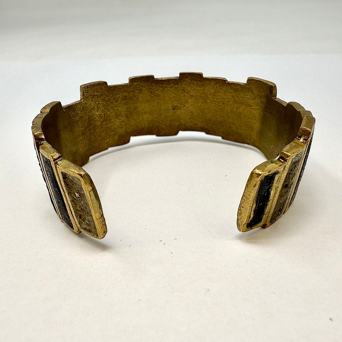 David Urso Ladder Bracelet with Lava Rock Inlay