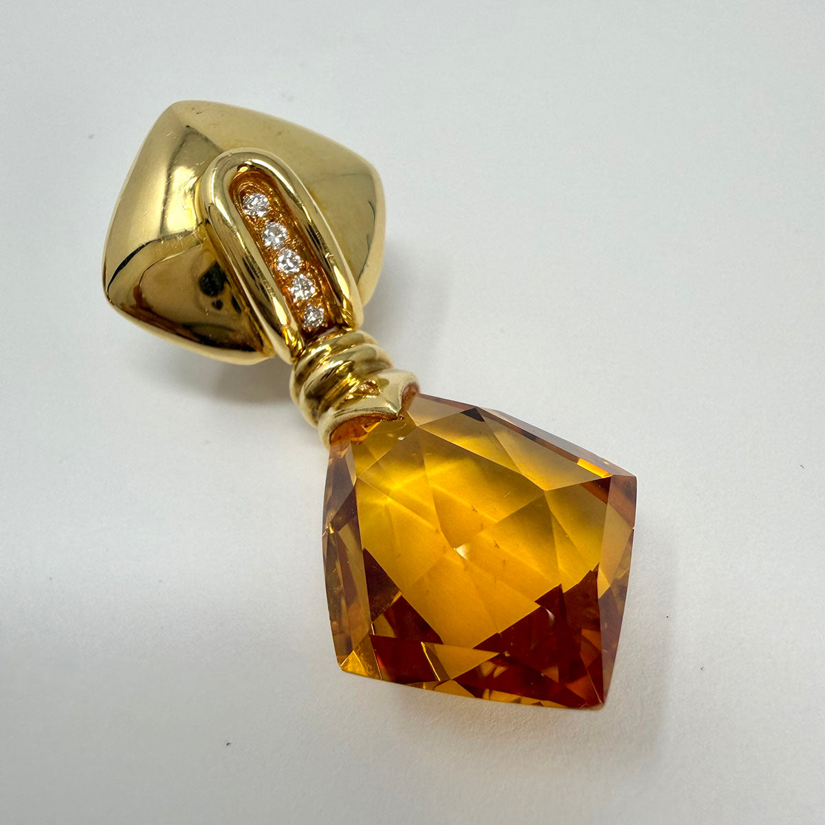 Antonini 18K Gold "Milano" Earrings with Citrine and Diamonds