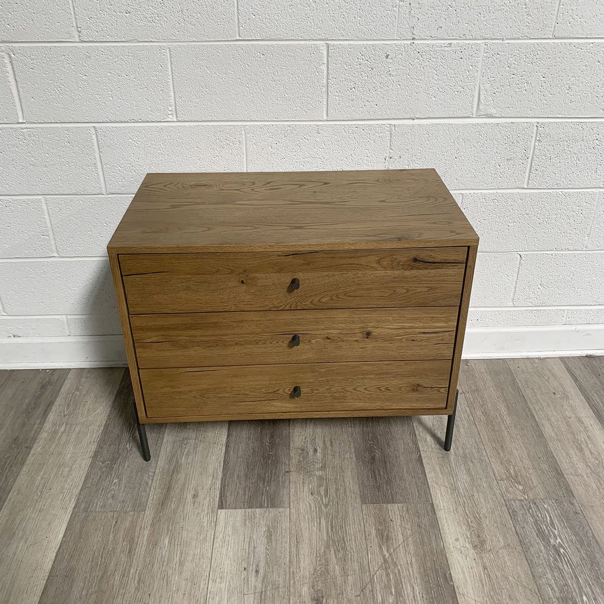 Wood Night Stand with 3 Drawers