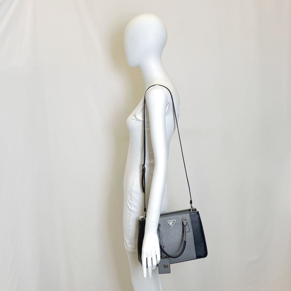 Prada Bicolor Double Zip Galleria Tote