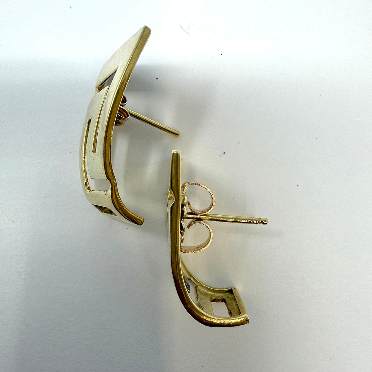 14K Gold Greek Key Earrings