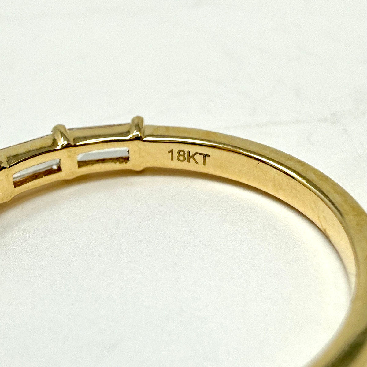 14K Gold Ring with Lab Grown Baguette Diamond