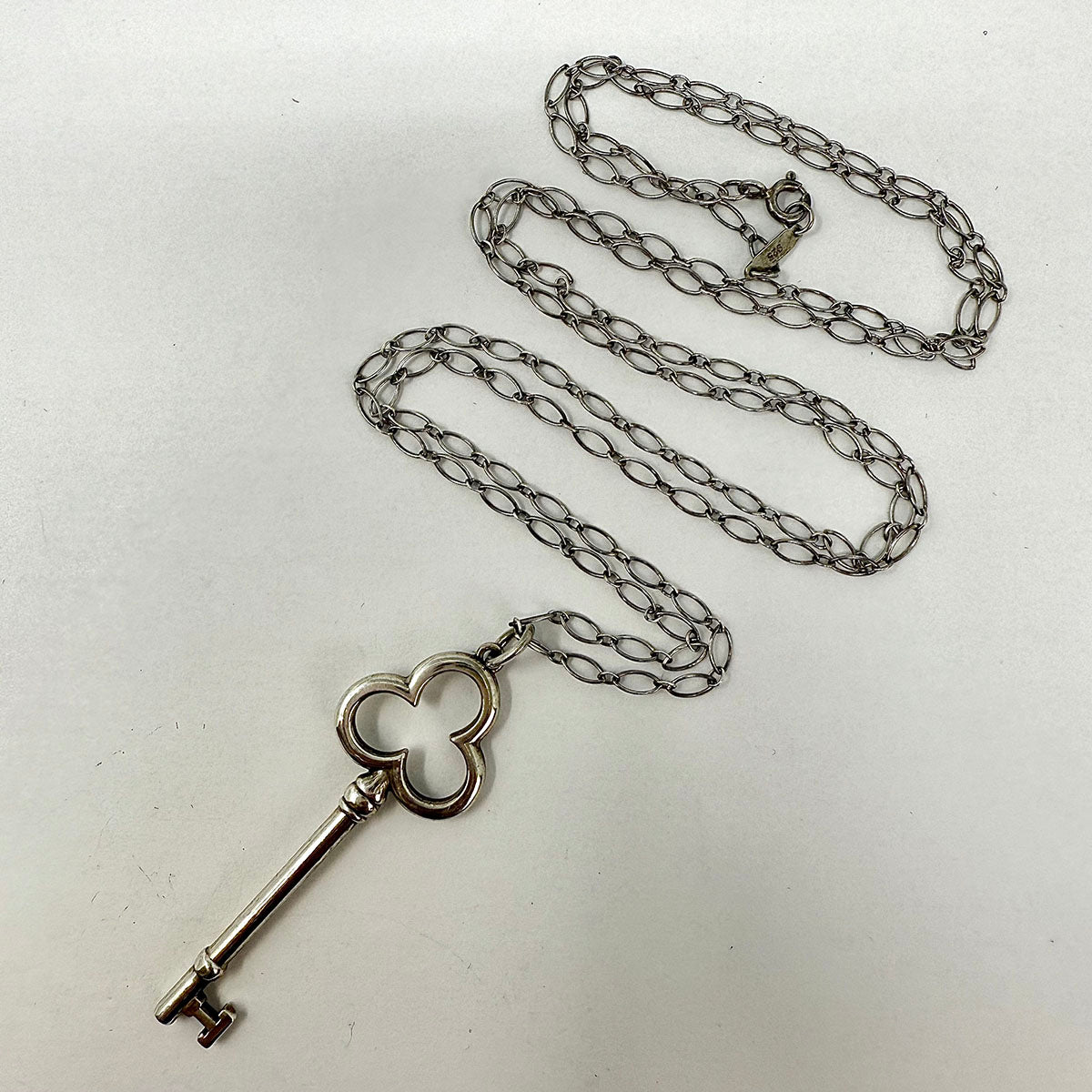 Tiffany & Co.Trefoil  Key Pendant Necklace