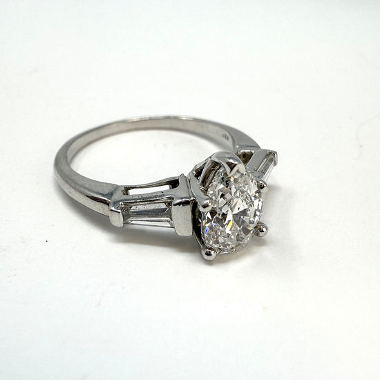 Platinum Ring with 1.06ct Pear Shaped Diamond