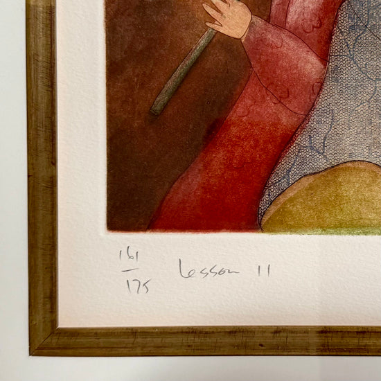 "Lesson II" Etching Aquatint 161/175 Signed