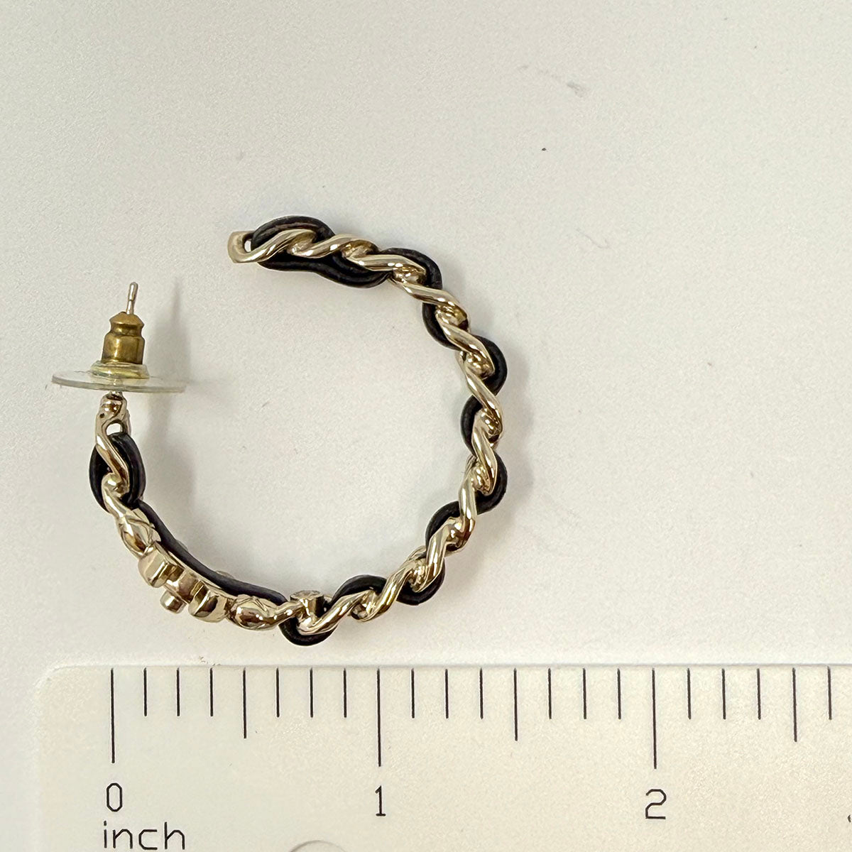 Chanel Quilted CC Turnlock Chain Hoop Earrings
