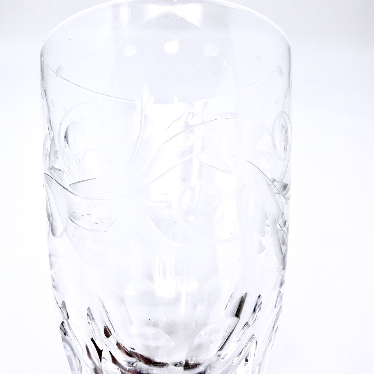 Set of 8 Hand Etched Crystal Stemware