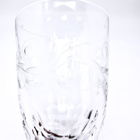 Set of 8 Hand Etched Crystal Stemware