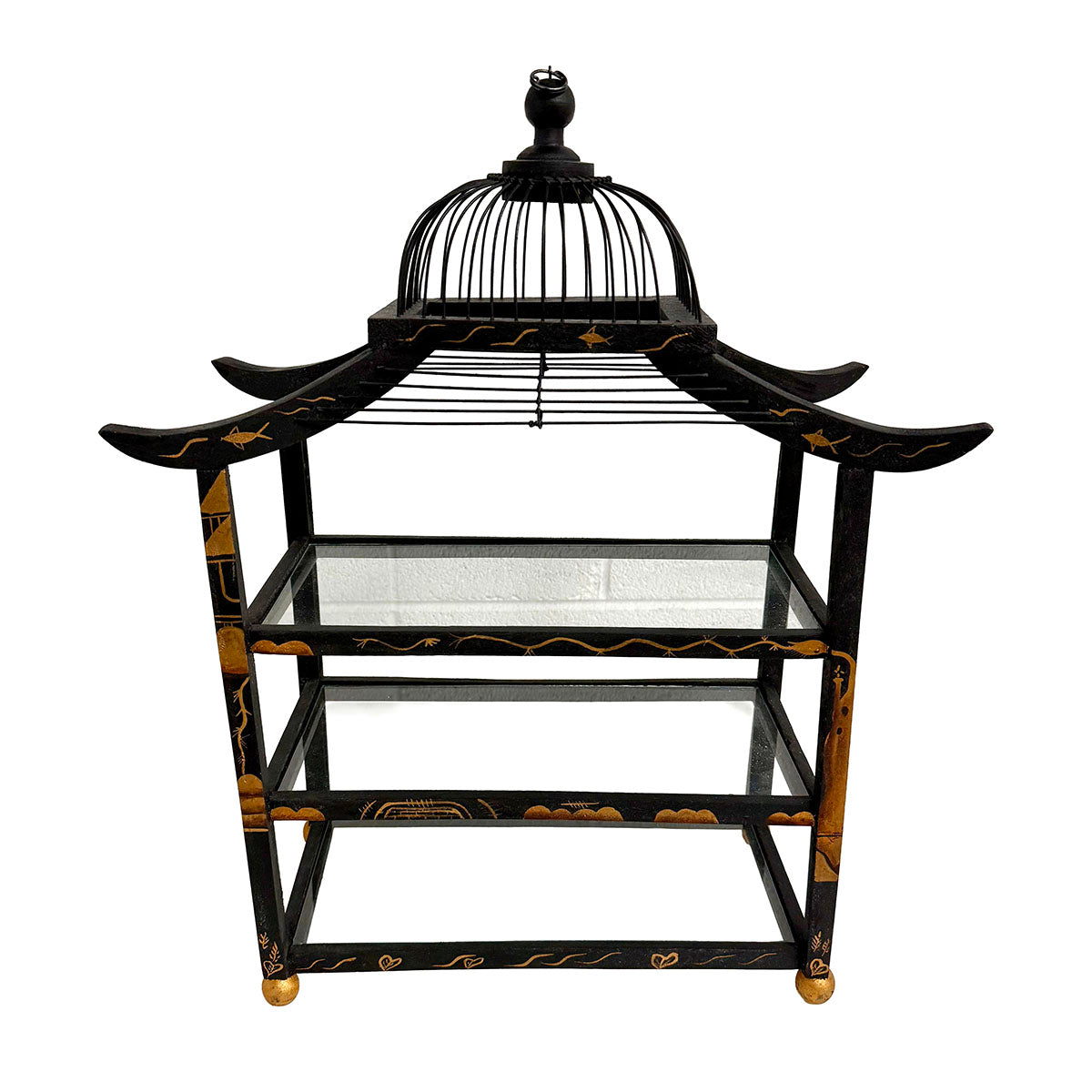 Asian Pagoda Style 3 Tier Display Shelf