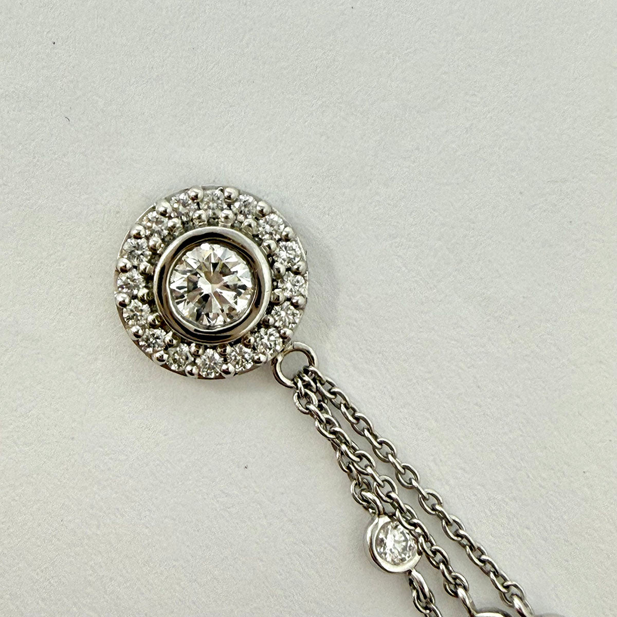 18K White Gold Drop Earrings with 52 Diamonds and 6 Pear Shaped Diamonds