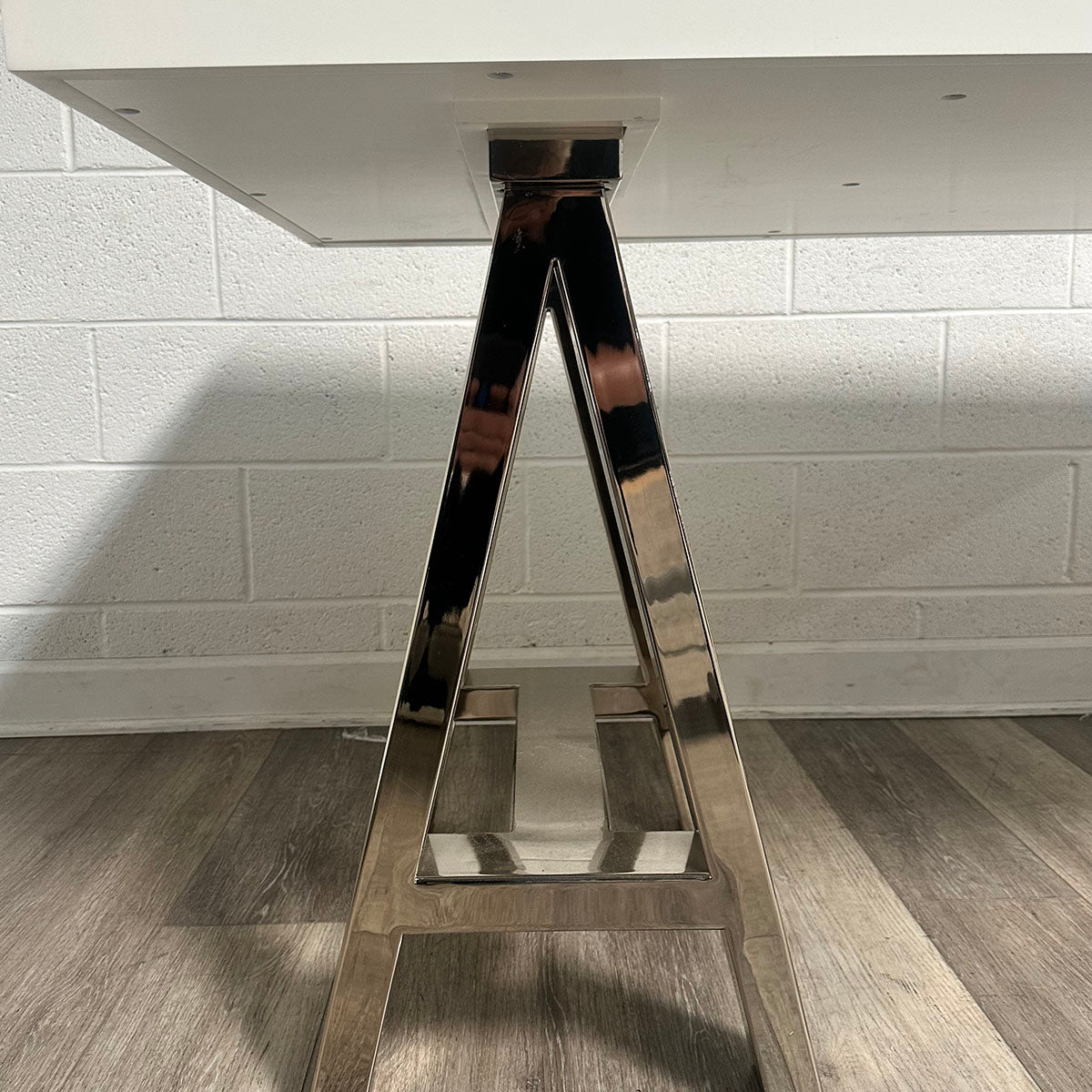 Jonathon Adler White Desk With Chrome Legs