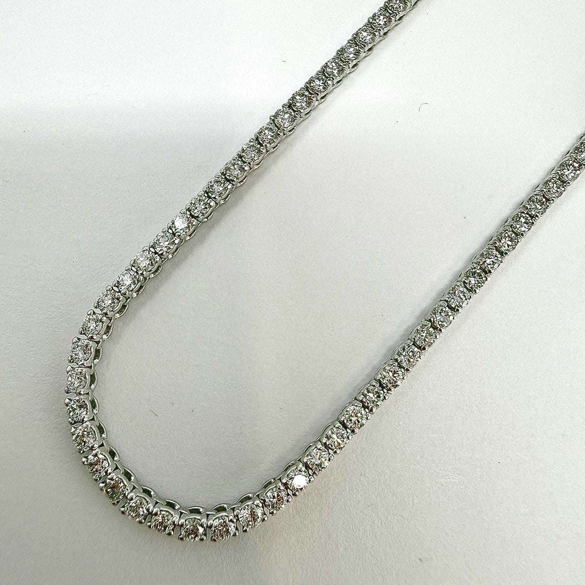 14K White Gold 4.25 ct.  Lab Grown Diamond Tennis Necklace