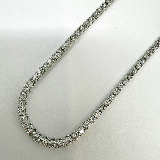 14K White Gold 4.25 ct.  Lab Grown Diamond Tennis Necklace