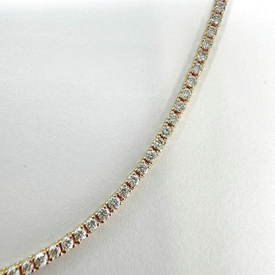 14K Yellow Gold 4.25 ct. Lab Grown Diamond Tennis Necklace
