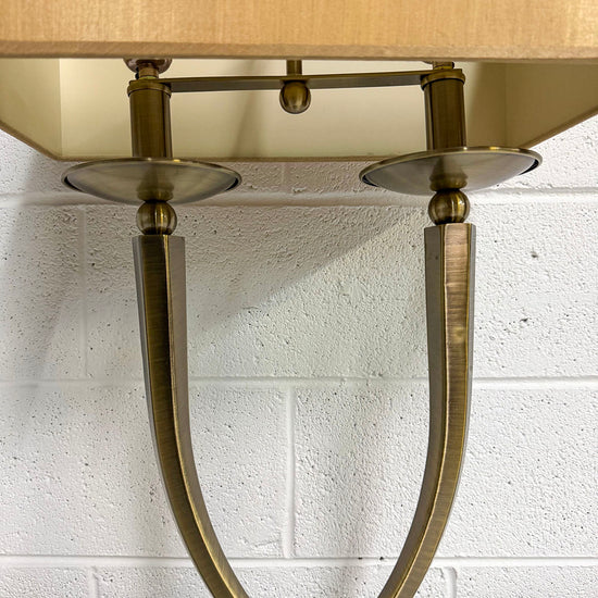 Art Deco Brass Table Lamp With Rectangular Shade