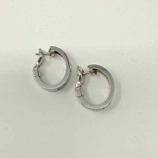 Cartier 18K White Gold LOVE Diamond Hoop Earrings