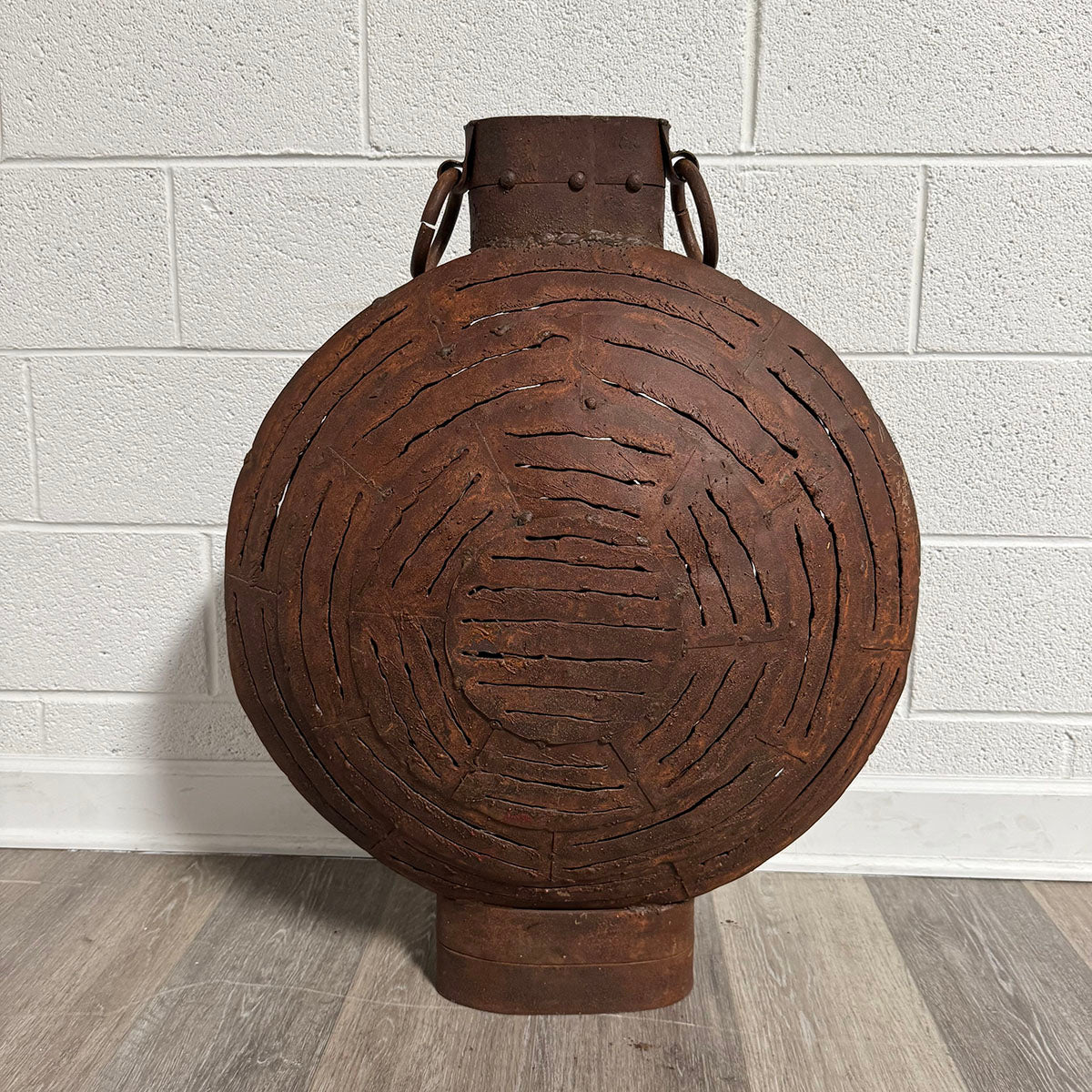 Large Round Metal Lattice Urn with Handles